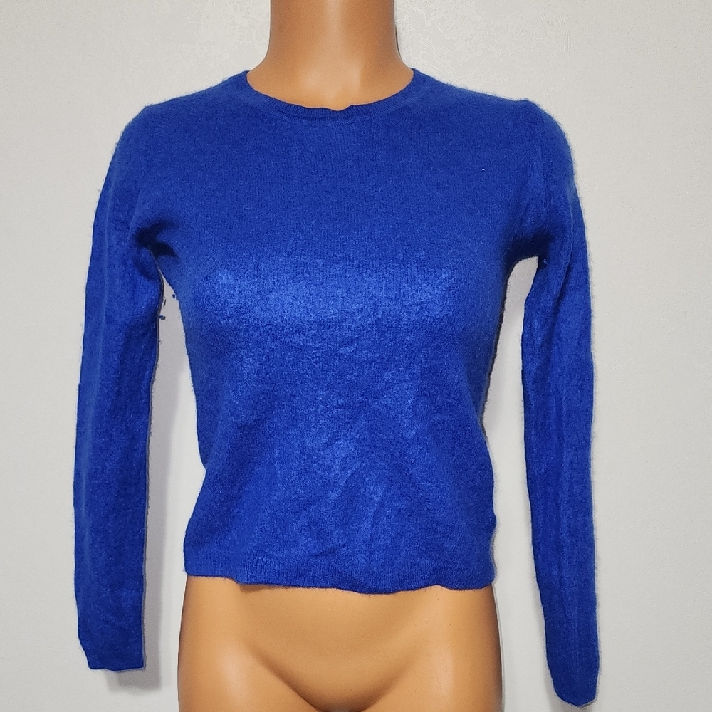 Tahari Royal Blue Cashmere Sweater Pure Luxe Size Small - Picture 4 of 4